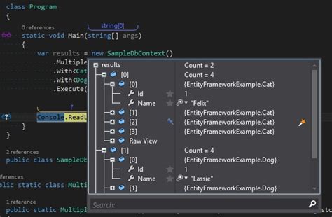 entity framework multiple result sets.